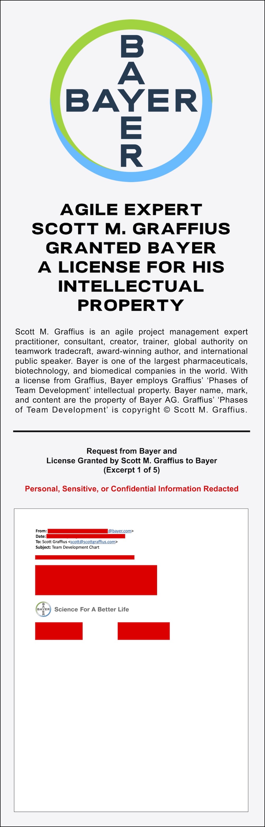 Agile Expert Scott M Graffius Granted Bayer a License for His Intellectual Property - AgileScrumGuide_com - Exhibit - 1 - LwRes