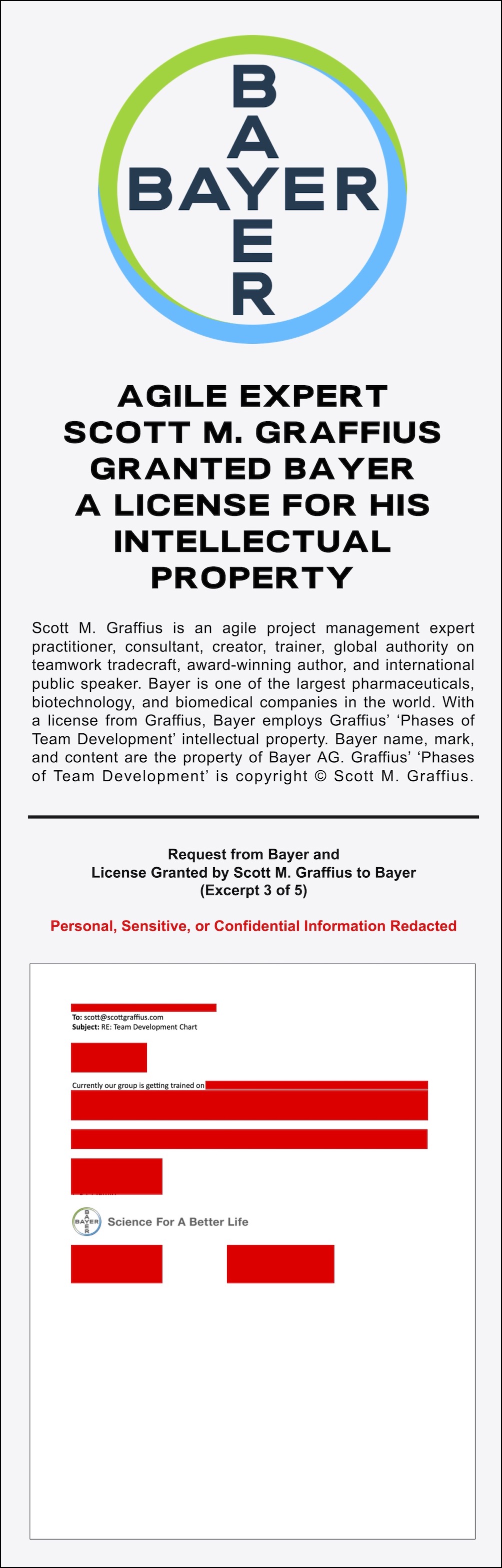 Agile Expert Scott M Graffius Granted Bayer a License for His Intellectual Property - AgileScrumGuide_com - Exhibit - 3 - LwRes