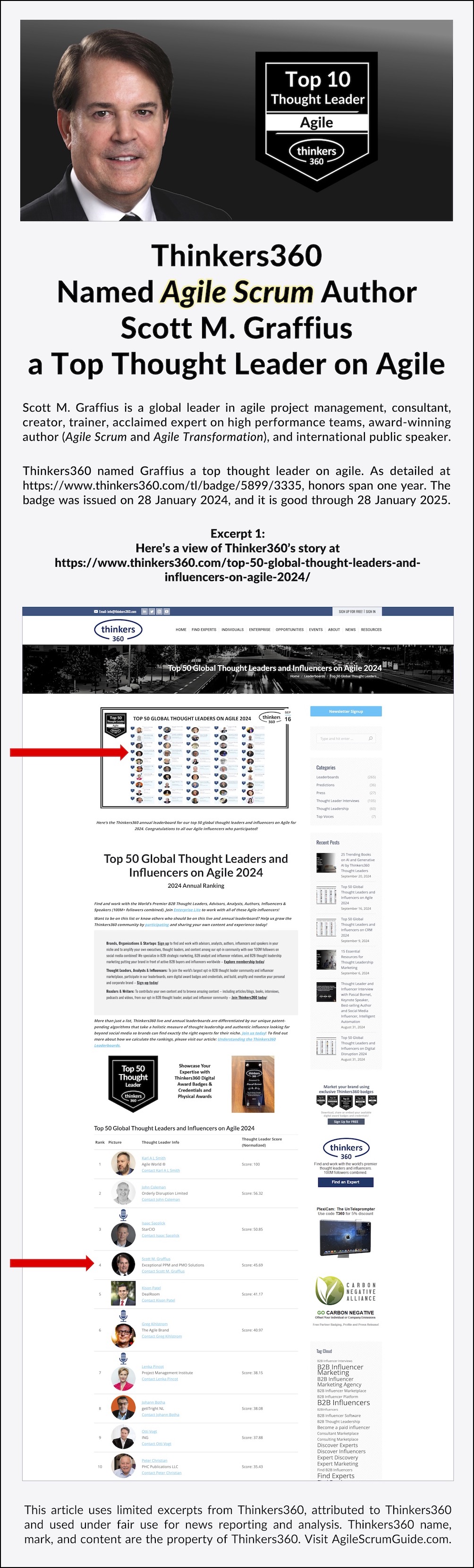 Thinkers360 Named &#39;Agile Scrum&#39; Author Scott M Graffius a Top Thought Leader on Agile - Jan 2024 Through Jan 2025 - ASG - Excerpt - 1 - LwRes